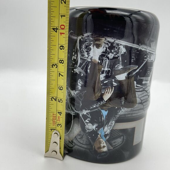 New Elvis Presley Coffee Mug Raised Motorcycle Wings The King 2016 Black Handle - Picture 12 of 16